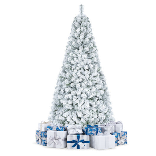 Artificial Snow-Flocked Christmas Tree with Branch Tips-6 ft W2B
