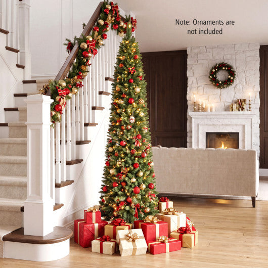 6 FT Pre-Lit Pencil Christmas Tree with 180 Warm White LED Lights W2B