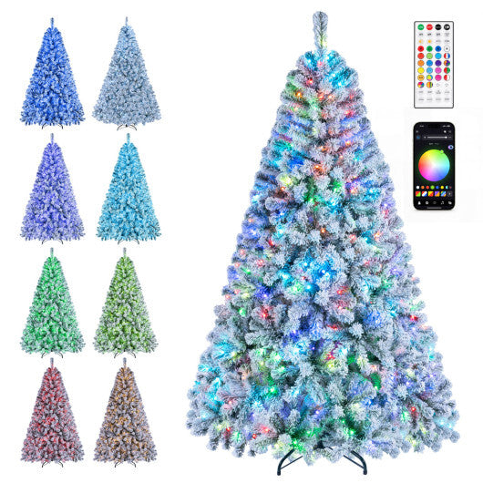 7.5/6 FT Smart Pencil Christmas Tree with APP Remote & RGB Lights and Music Sync-6FT W2B