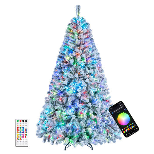 7.5/6 FT Smart Pencil Christmas Tree with APP Remote & RGB Lights and Music Sync-6FT W2B