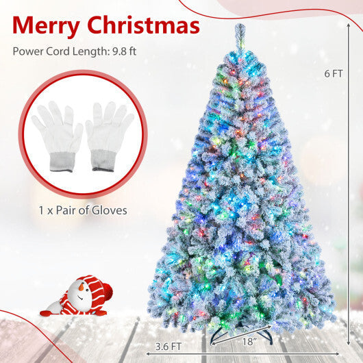 7.5/6 FT Smart Pencil Christmas Tree with APP Remote & RGB Lights and Music Sync-6FT W2B