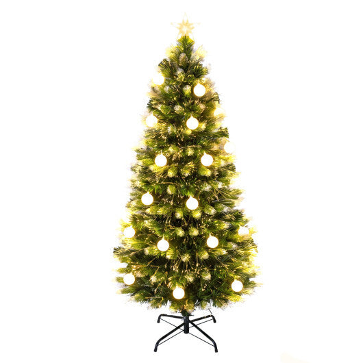 5 FT Pre-Lit Artificial Christmas Tree with Dazzling Optical Fibers W2B