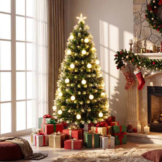 5 FT Pre-Lit Artificial Christmas Tree with Dazzling Optical Fibers W2B