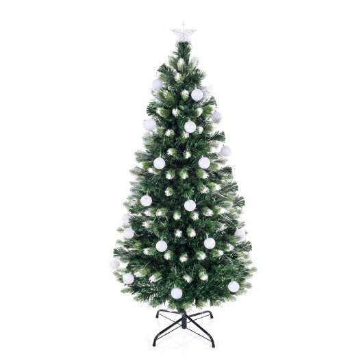 5 FT Pre-Lit Artificial Christmas Tree with Dazzling Optical Fibers W2B