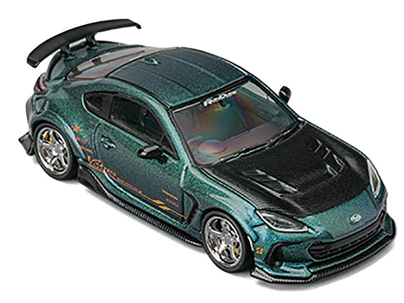 Subaru BRZ Varis Arising-1 RHD (Right Hand Drive) Magic Purple Metallic with Carbon Hood and Extra Wheels  1/64 Diecast Model Car by CM Models CM Models