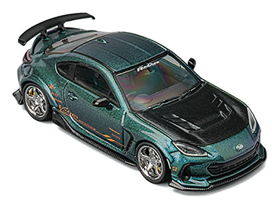 Subaru BRZ Varis Arising-1 RHD (Right Hand Drive) Magic Purple Metallic with Carbon Hood and Extra Wheels  1/64 Diecast Model Car by CM Models CM Models