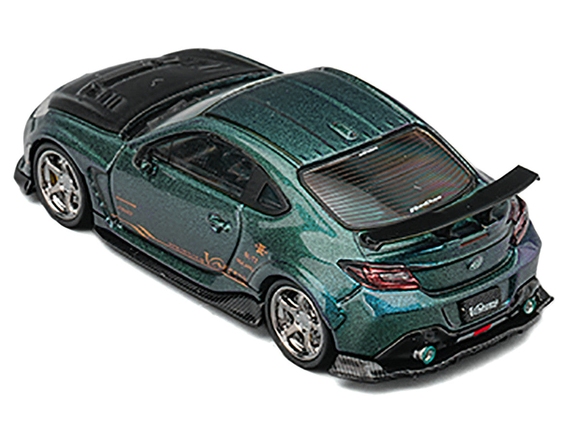 Subaru BRZ Varis Arising-1 RHD (Right Hand Drive) Magic Purple Metallic with Carbon Hood and Extra Wheels  1/64 Diecast Model Car by CM Models CM Models