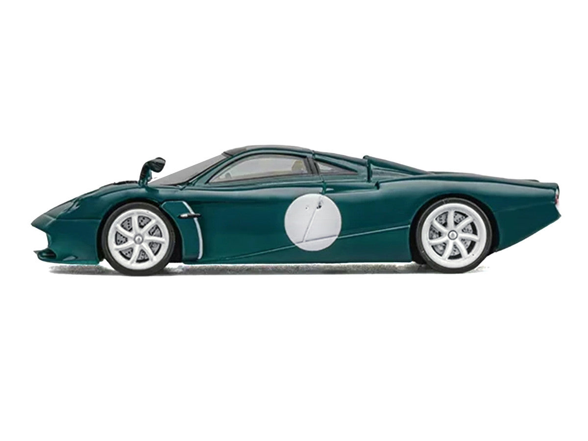 Pagani Huayra Codalunga Green with Sunroof and Extra Wheels 1/64 Diecast Model Car by CM Model CM Models