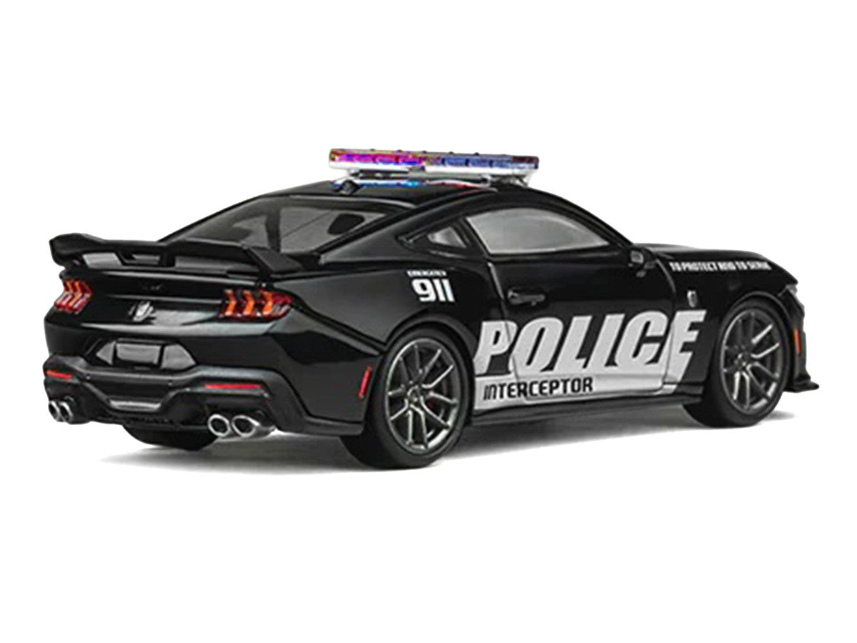 Ford Mustang Dark Horse "Police Interceptor" Black 1/64 Diecast Model Car by CM Models CM Models
