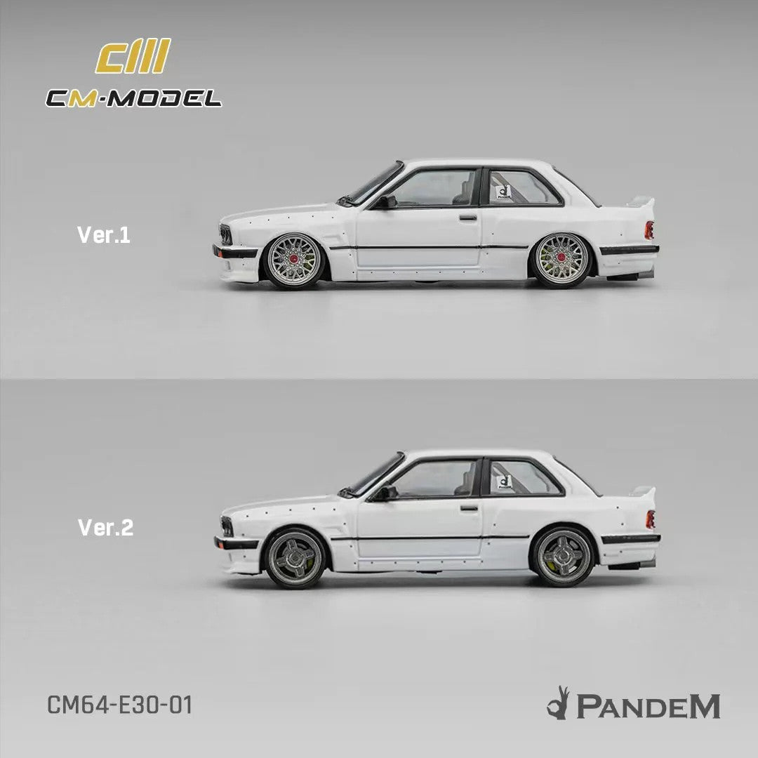 Pandem E30 V1 White with Extra Wheels 1/64 Diecast Model Car by CM Models CM Models