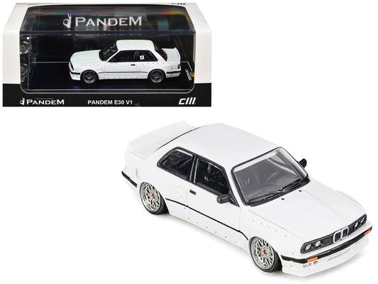 Pandem E30 V1 White with Extra Wheels 1/64 Diecast Model Car by CM Models CM Models