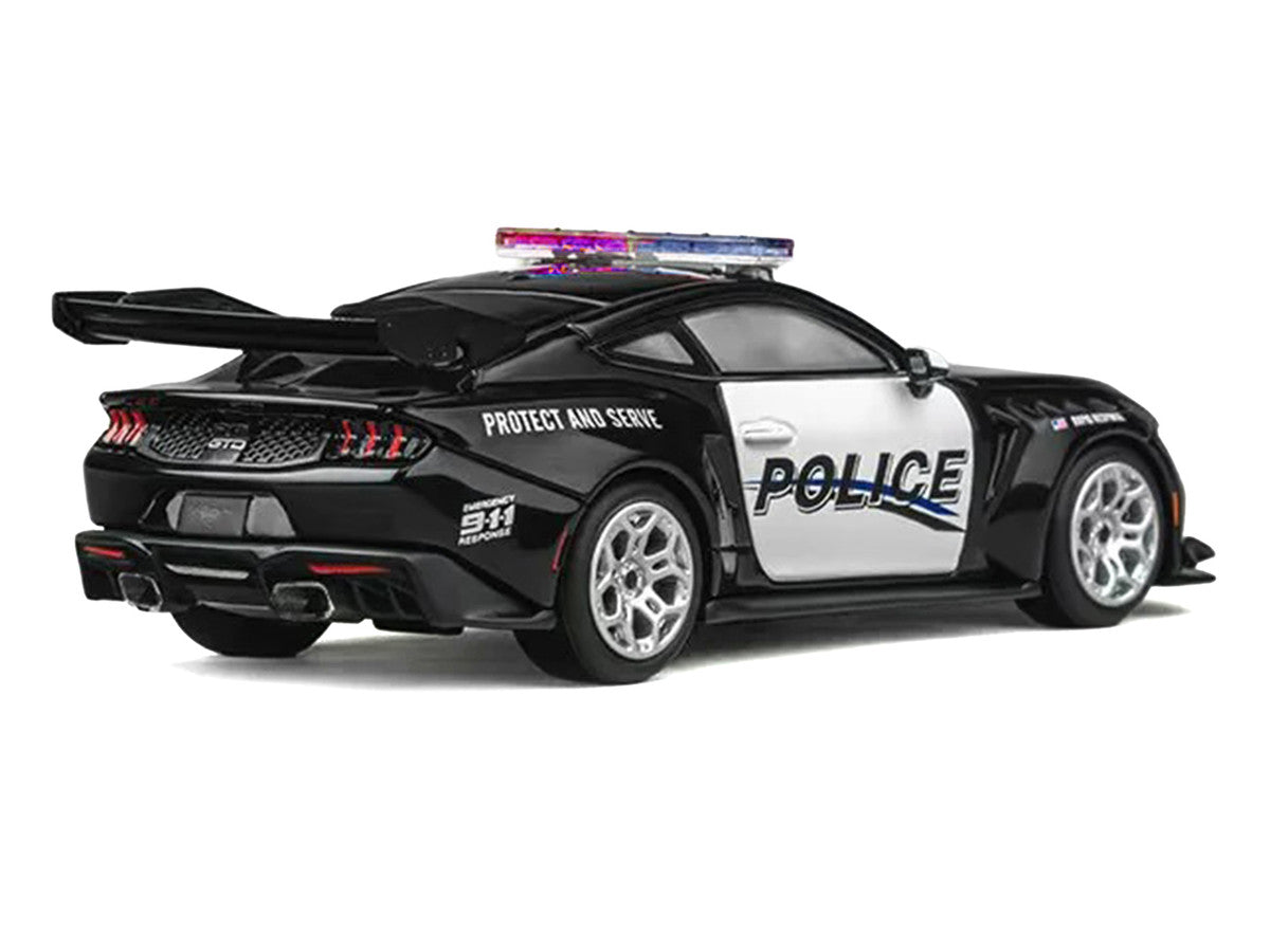 Ford Mustang GTD "Police" Black and White 1/64 Diecast Model Car by CM Models CM Models
