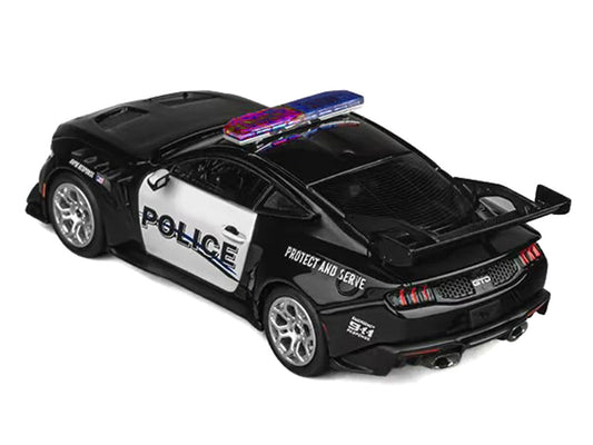 Ford Mustang GTD "Police" Black and White 1/64 Diecast Model Car by CM Models CM Models