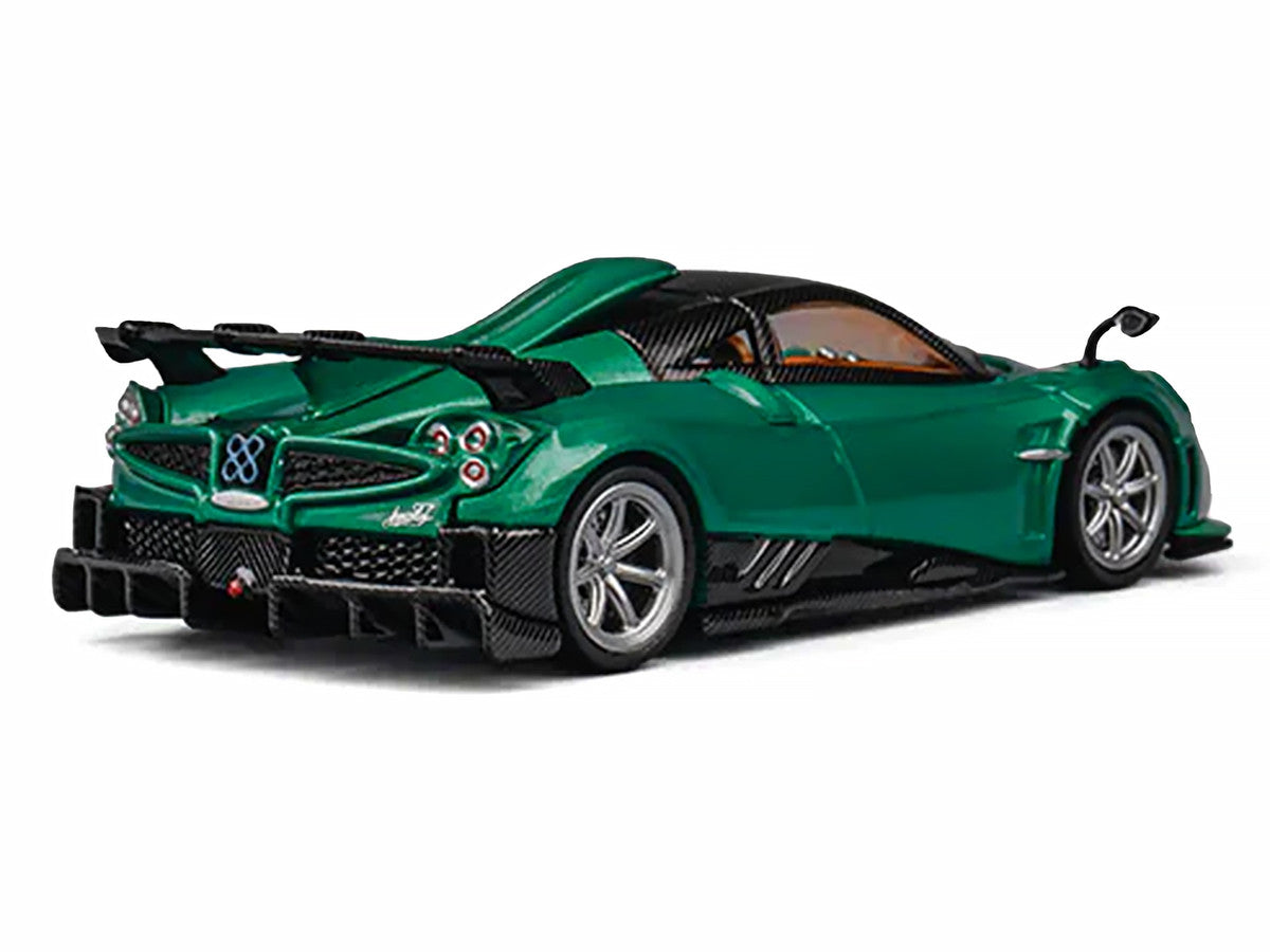 Pagani Imola Emerald Green Metallic with Carbon Top and Extra Wheels 1/64 Diecast Model Car by CM Model-2