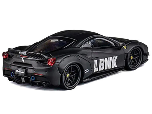 LB Works 488 "LBWK" Matt Black 1/64 Diecast Model Car by CM Model CM Models