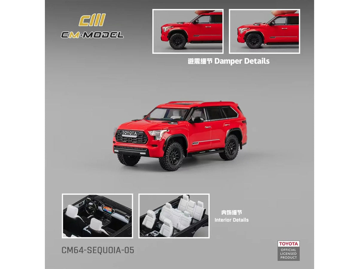2024 Toyota Sequoia Solar Red 1/64 Diecast Model Car by CM Model CM Models