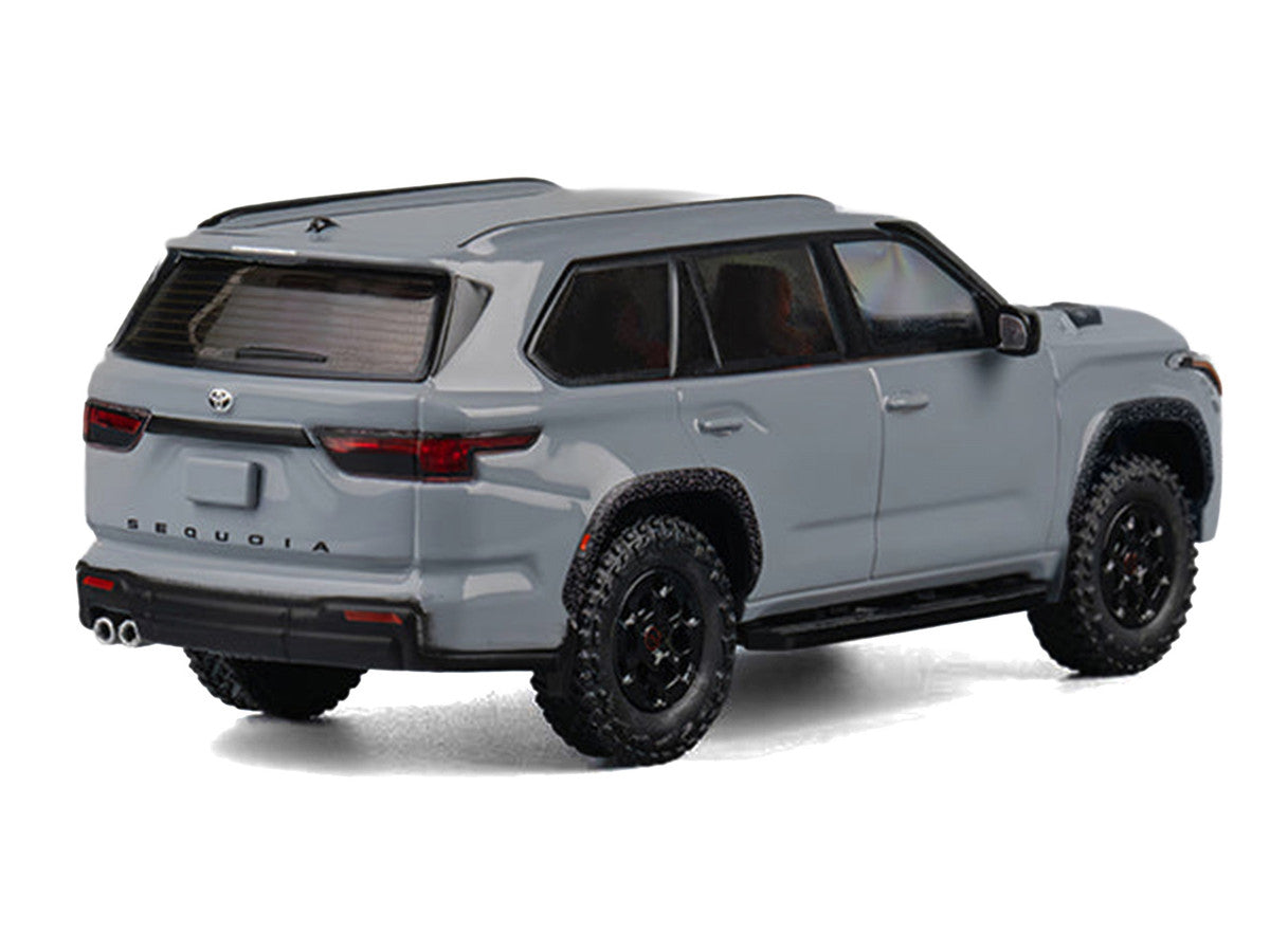 2024 Toyota Sequoia Cement Gray with Red Interior 1/64 Diecast Model Car by CM Models CM Models