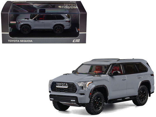 2024 Toyota Sequoia Cement Gray with Red Interior 1/64 Diecast Model Car by CM Models CM Models