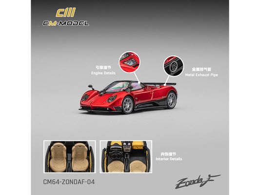 Pagani Zonda F Rosso Dubai Red Metallic with Moonroof 1/64 Diecast Model Car by CM Models CM Models