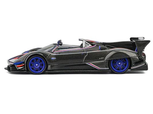 Pagani Zonda Revo Barchetta Carbon with Red White and Blue Stripes 1/64 Diecast Model Car by CM Model-1