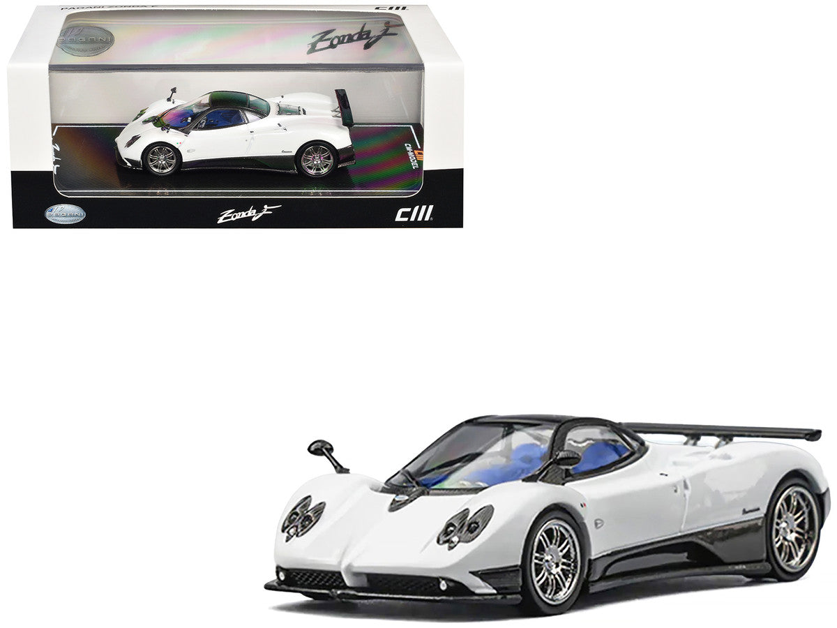 Pagani Zonda F Pearl White with Black Top 1/64 Diecast Model Car by CM Model CM Models