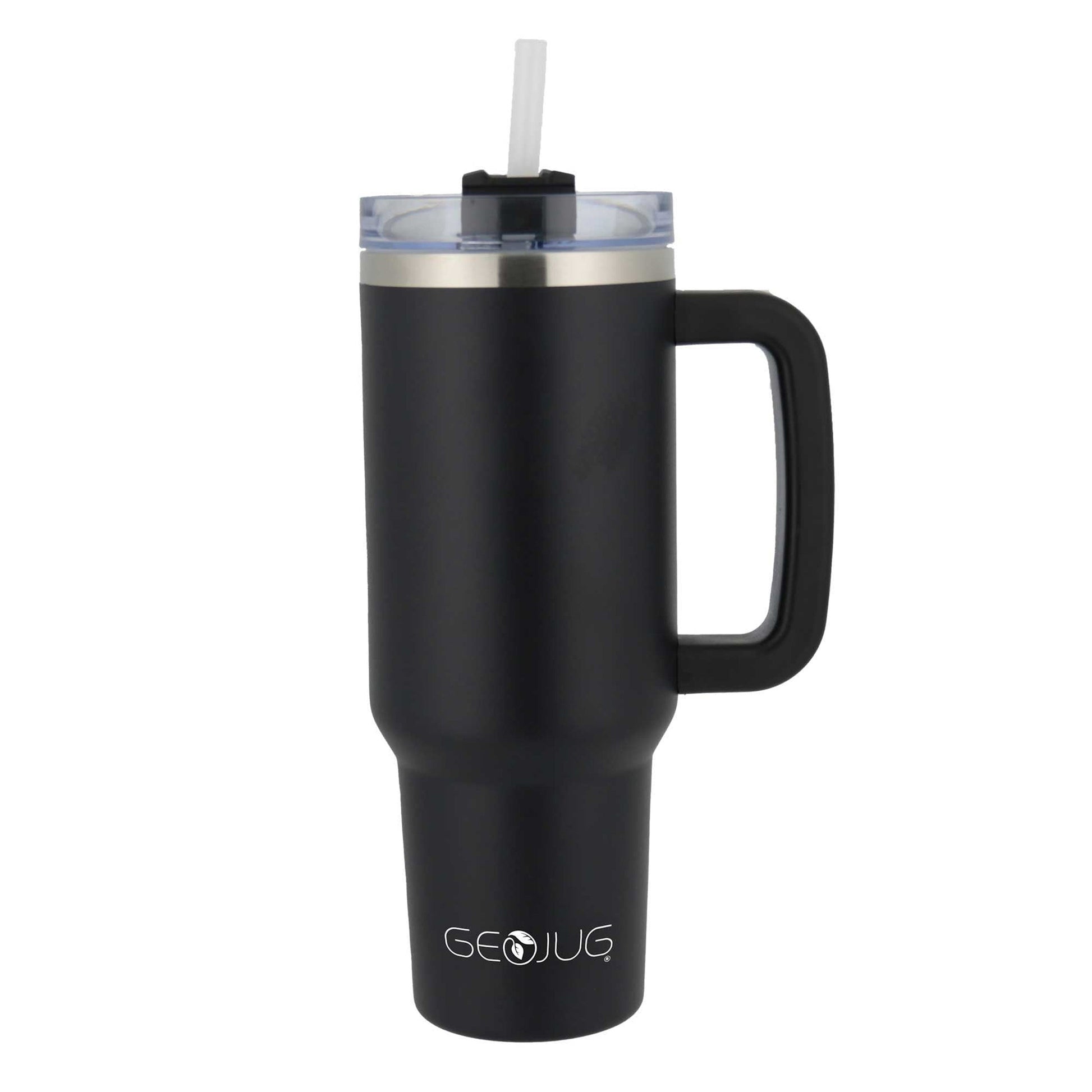 Brentwood GEOJUG 40oz Insulated Stainless Steel Tumbler Cup in Black with Handle W2B