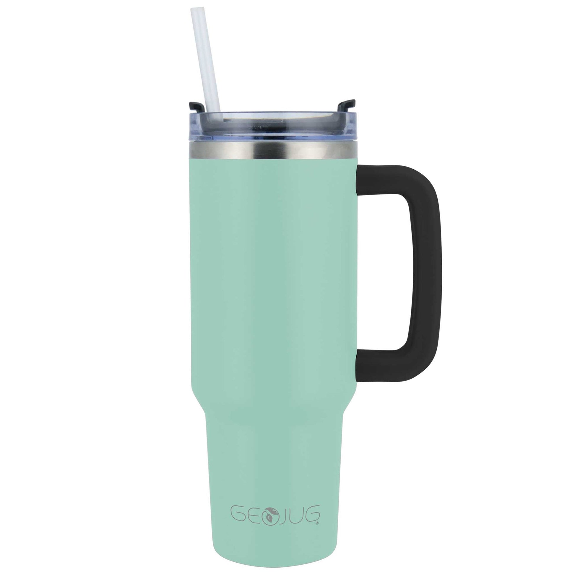 Brentwood GEOJUG 40oz Insulated Stainless Steel Tumbler Cup in Blue with Handle W2B