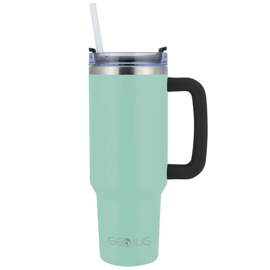 Brentwood GEOJUG 40oz Insulated Stainless Steel Tumbler Cup in Blue with Handle W2B