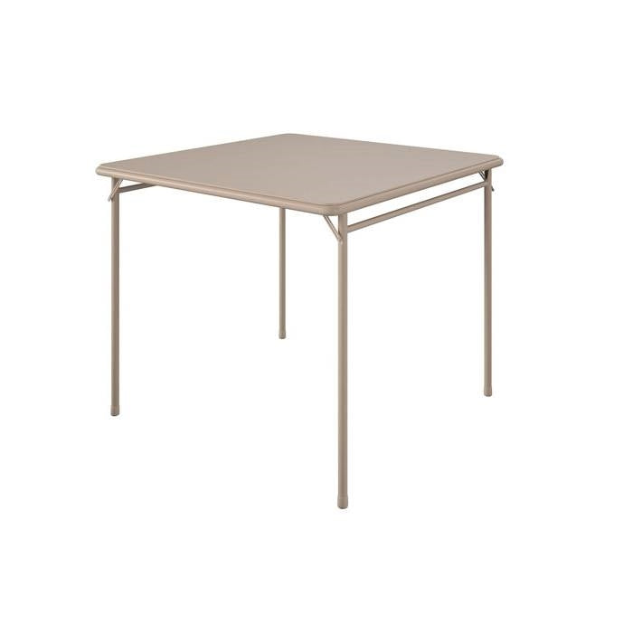5-Piece Square Folding Dining Table with 4 Chairs Guest Set Game Table - Beige FastFurnishings