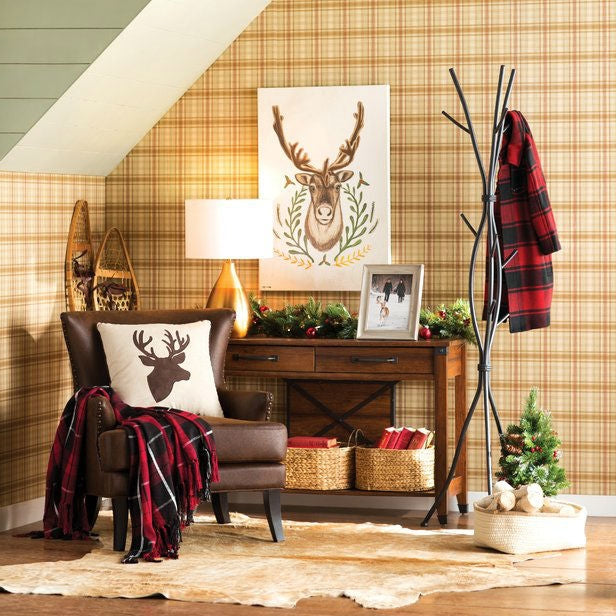 Metal Tree Branch Style Coat Rack with Multiple Hooks in Black FastFurnishings