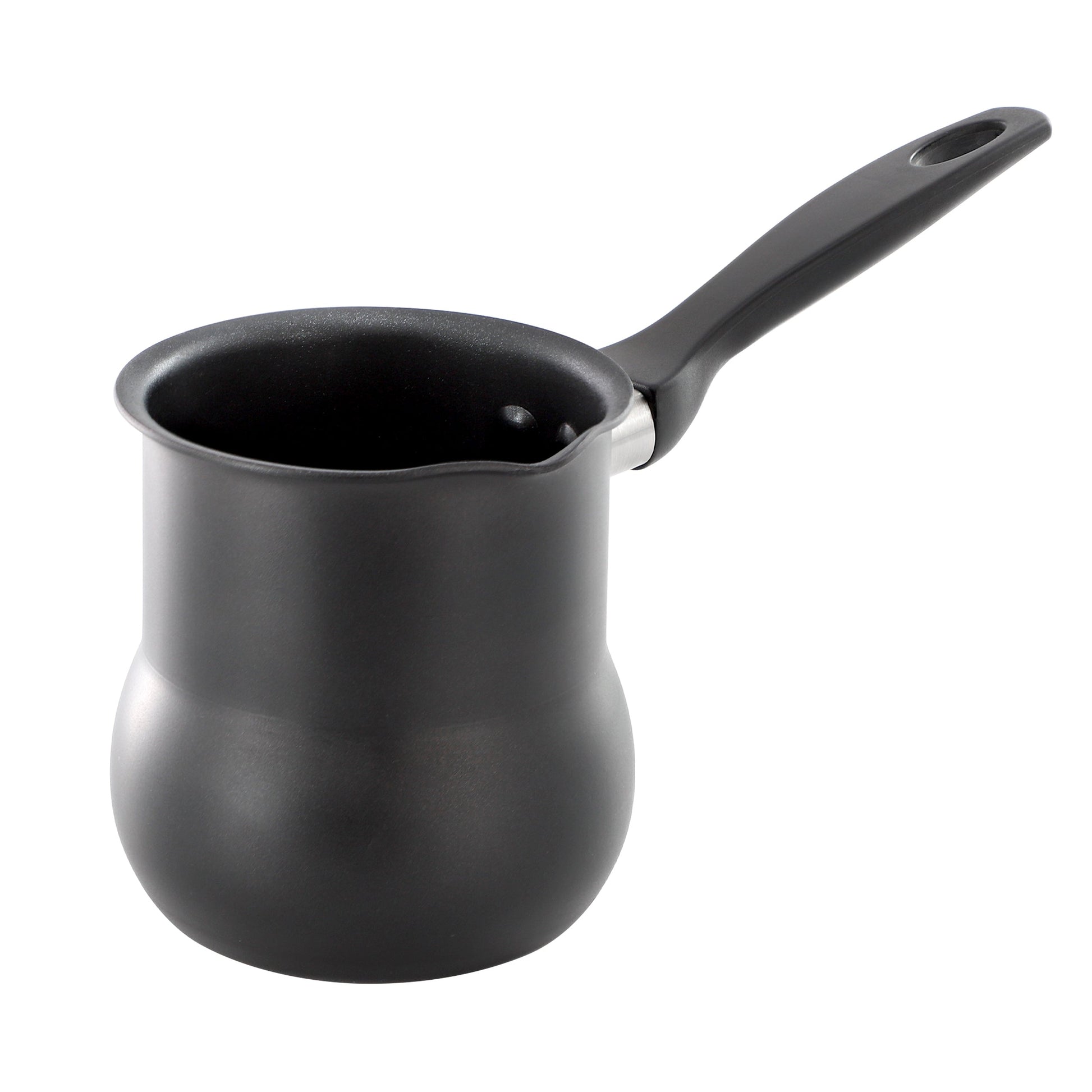 Better Chef 0.6 Quart Aluminum Nonstick Turkish Coffee Warmer in Black with Cool Touch Handle W2B