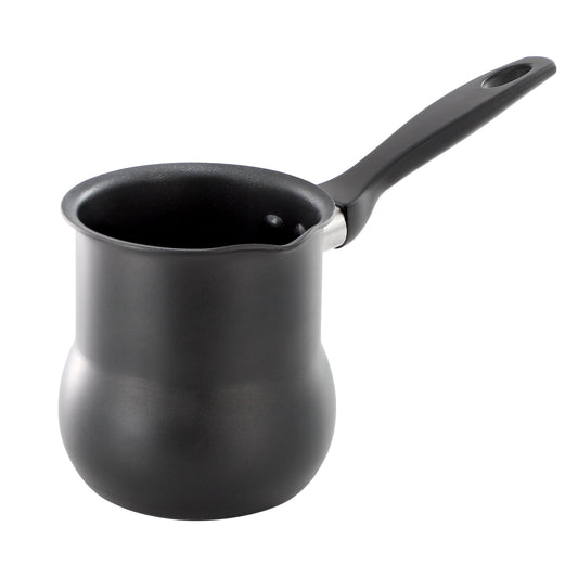 Better Chef 0.6 Quart Aluminum Nonstick Turkish Coffee Warmer in Black with Cool Touch Handle W2B