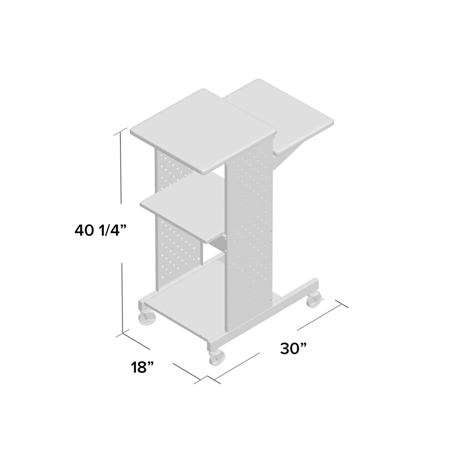 Dark Grey Metal Multifunction Mobile Stand-Up Computer Desk Workstation FastFurnishings