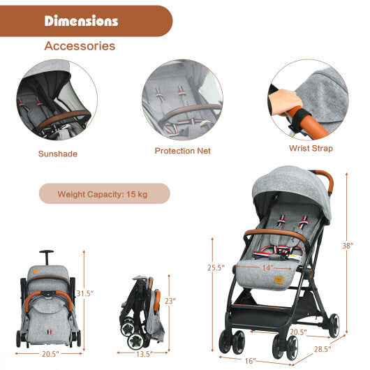 Ultra-Comfort Baby Stroller with Adjustable Recline  Breathable Seat & Smooth Suspension