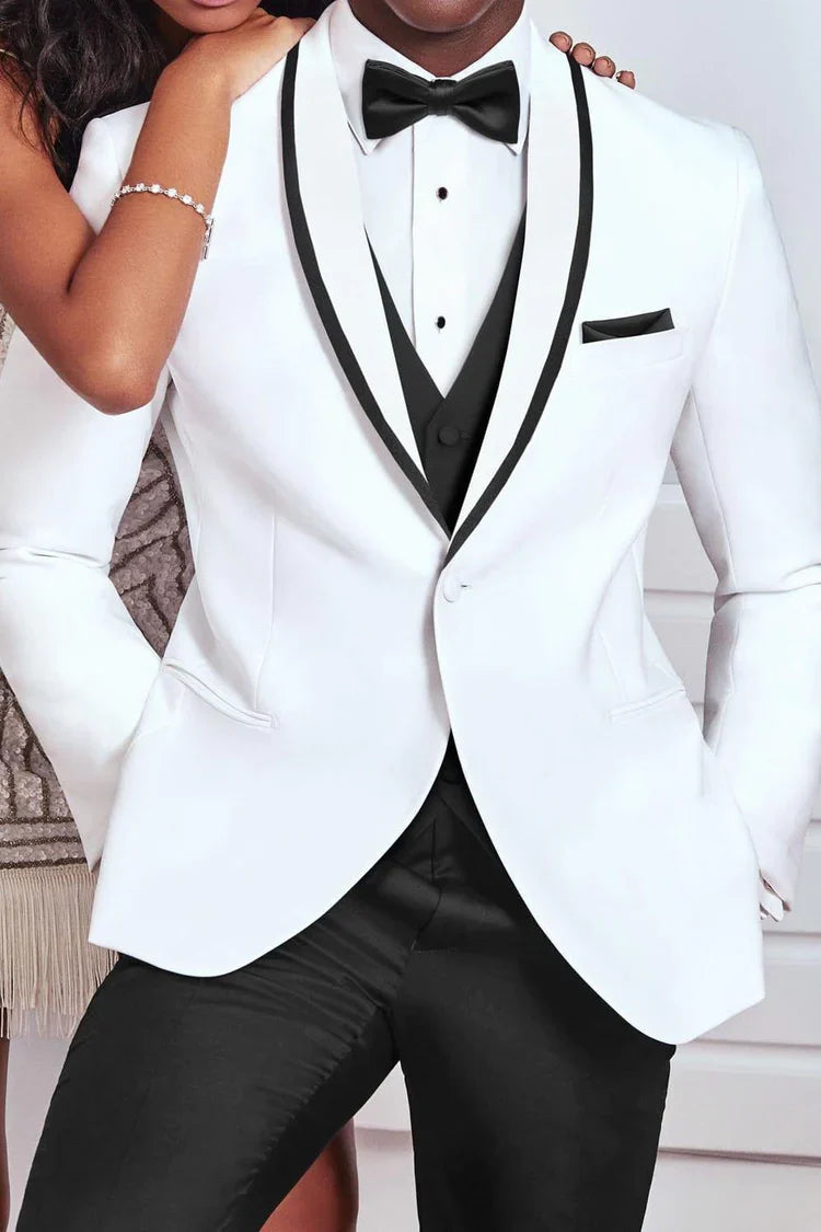 "Xavier" White Tuxedo Jacket Tux-USA