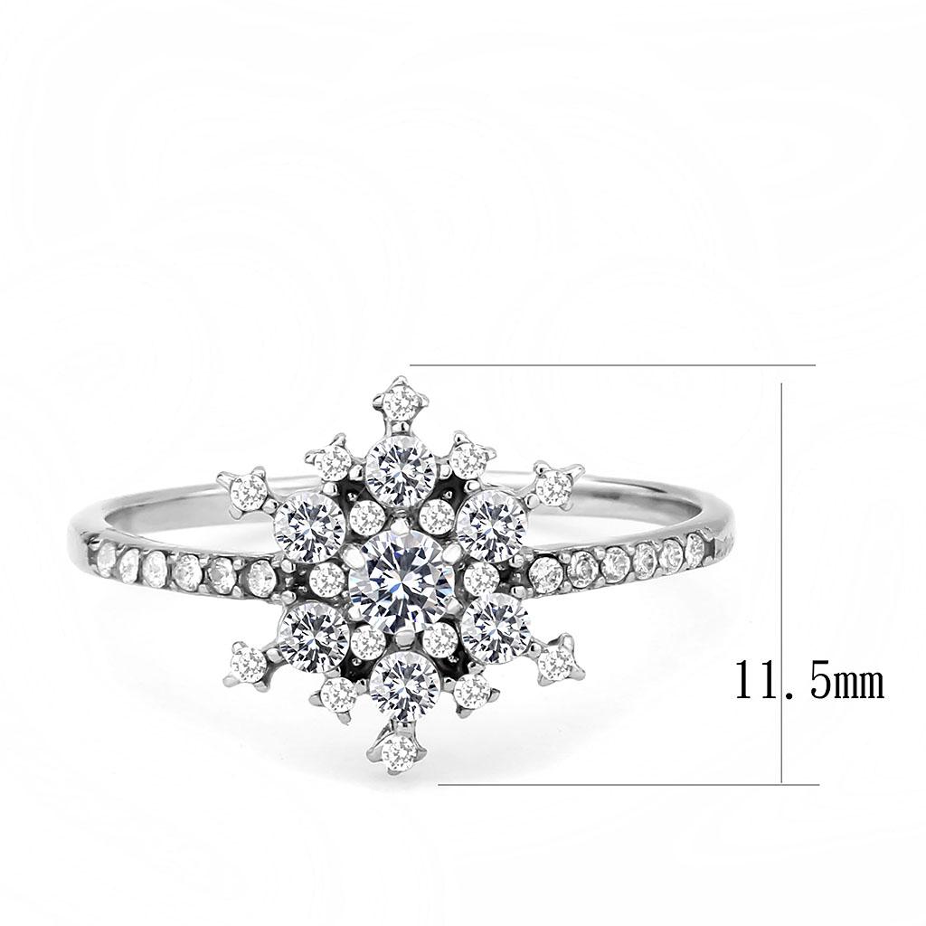 DA317 - No Plating Stainless Steel Ring with AAA Grade CZ  in Clear Alamode