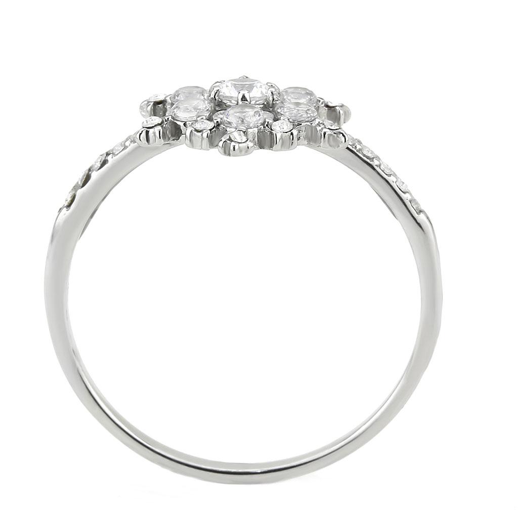 DA317 - No Plating Stainless Steel Ring with AAA Grade CZ  in Clear Alamode