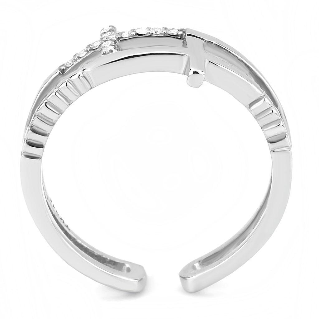 DA319 - No Plating Stainless Steel Ring with AAA Grade CZ  in Clear Alamode