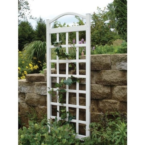 76-inch High Garden Trellis in White Vinyl - Made in USA-0