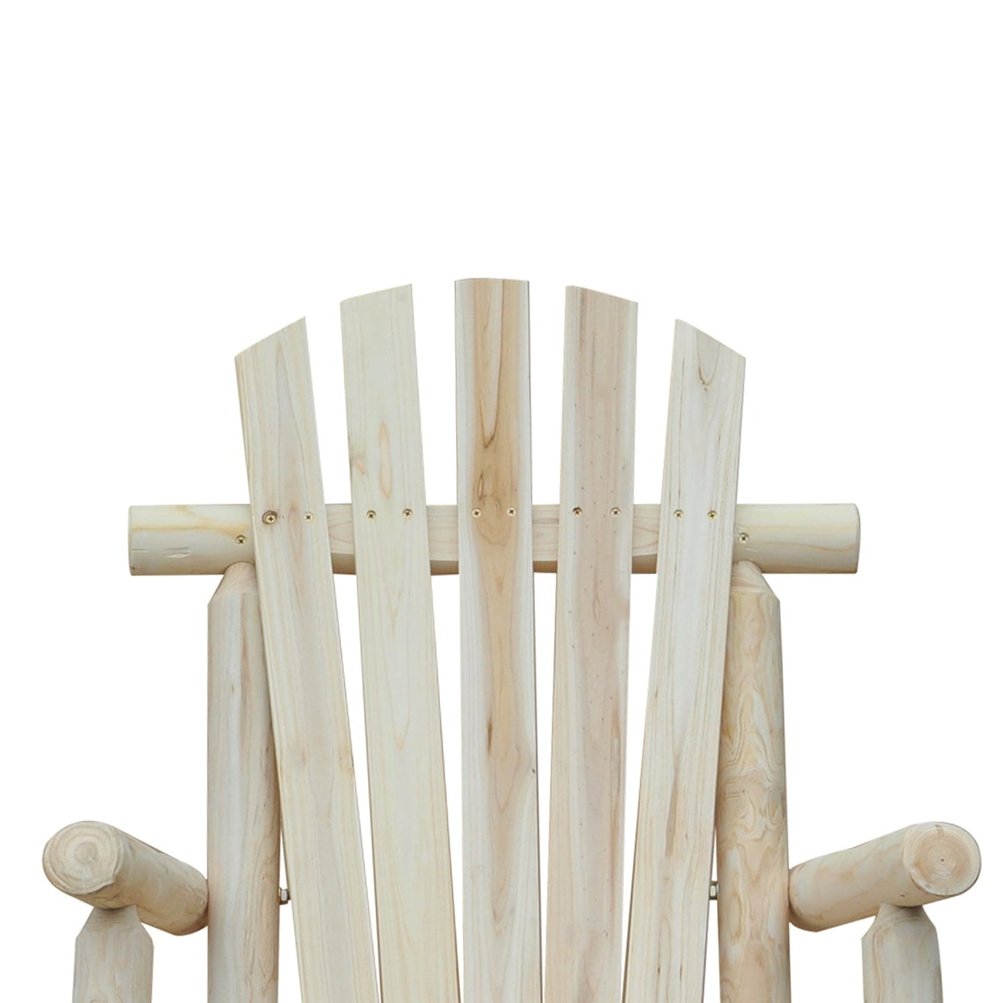 FarmHouse Classical Fir Wood Rocking Adirondack Chair Natural - Set of 2 FastFurnishings