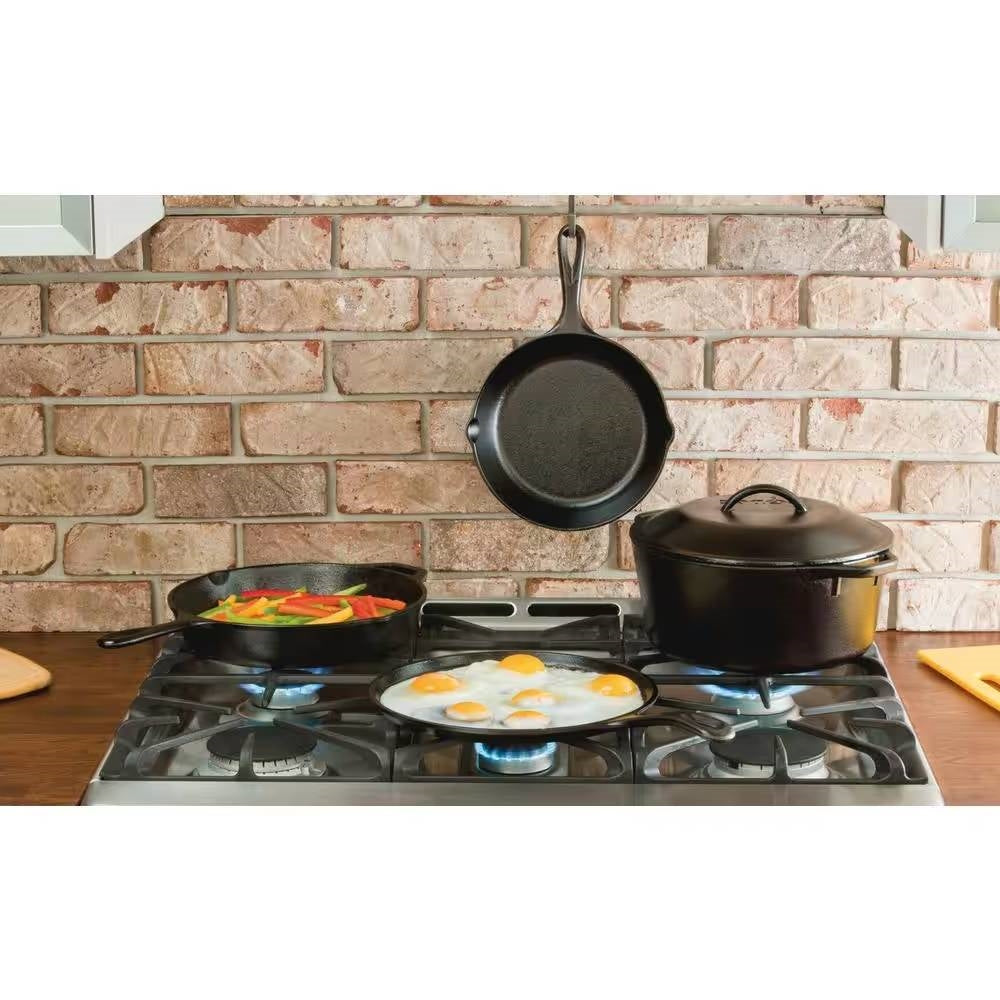 5-Piece Cast Iron Cookware Set with Dutch Oven Griddle and Skillets Made in USA FastFurnishings