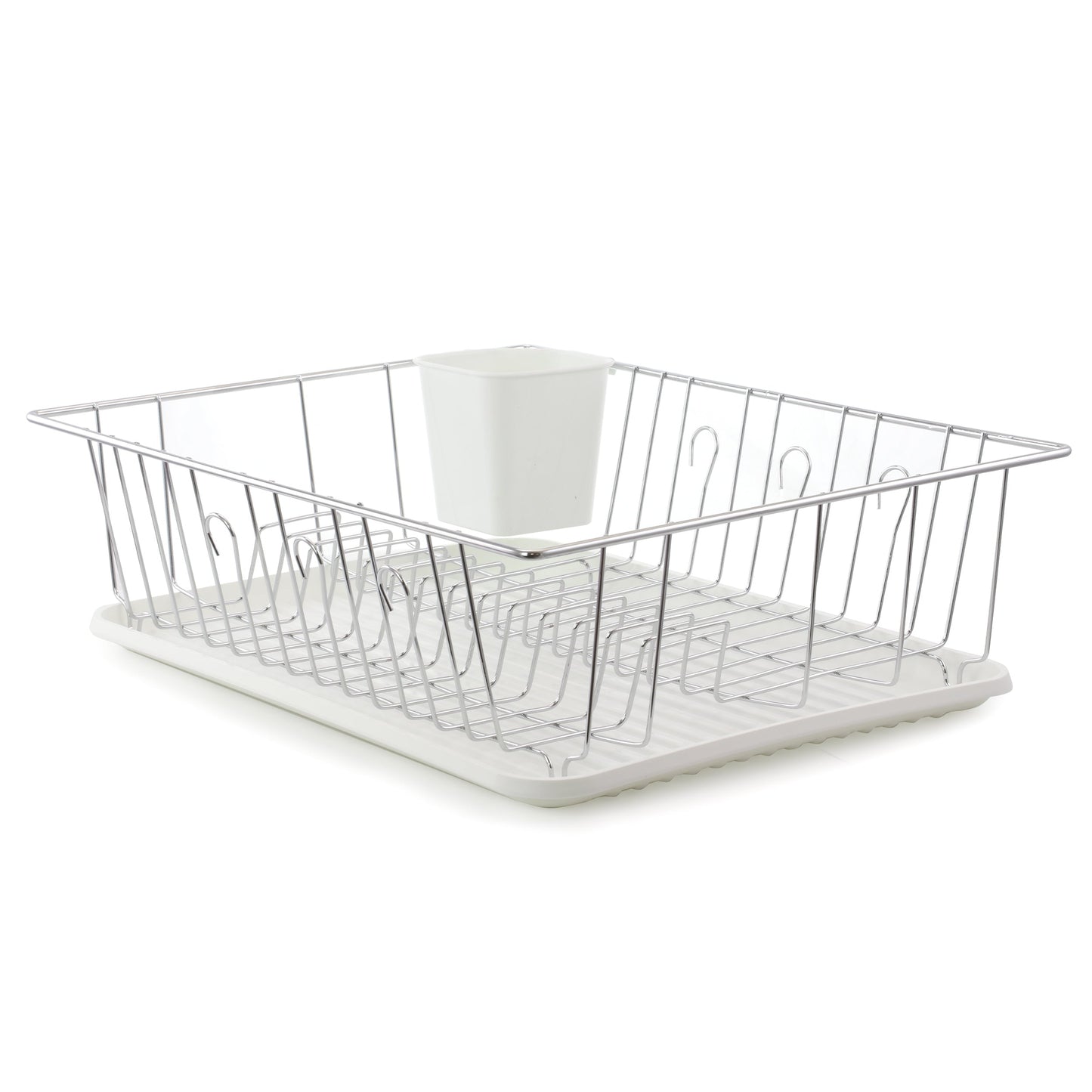 Better Chef 16-Inch Dish Rack in White with Cutlery Holder W2B