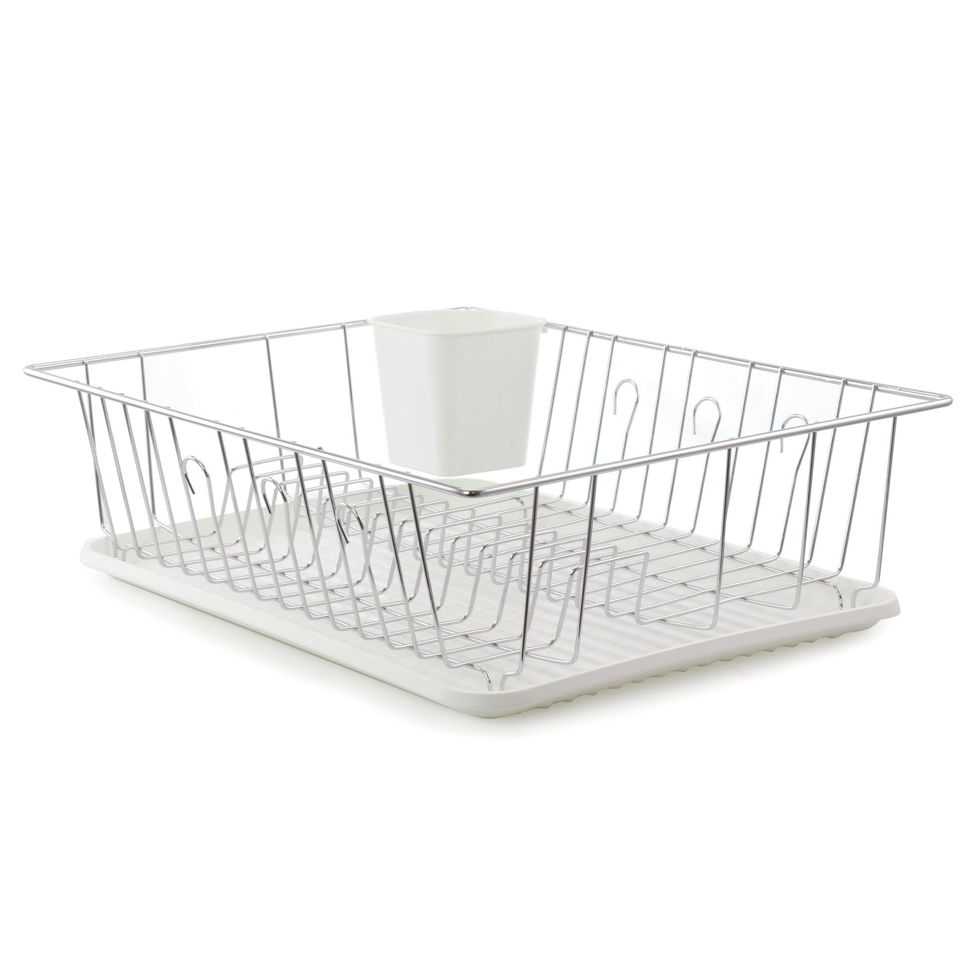 Better Chef 16-Inch Dish Rack in White with Cutlery Holder W2B
