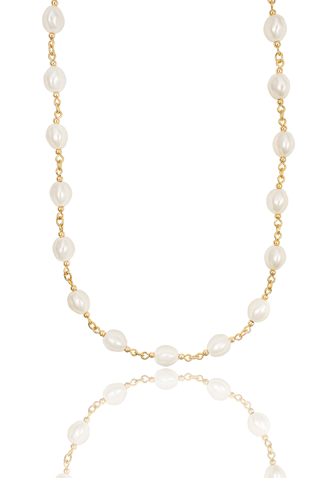 Pearl Link Chain Necklace (F252/I125) MIA Jewelry