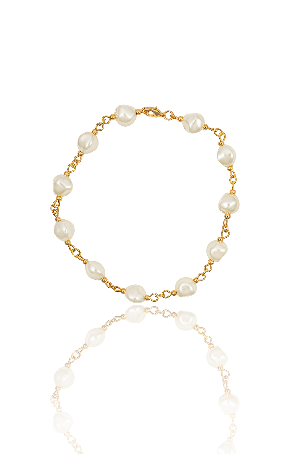 Pearl Link Chain Necklace (F252/I125) MIA Jewelry