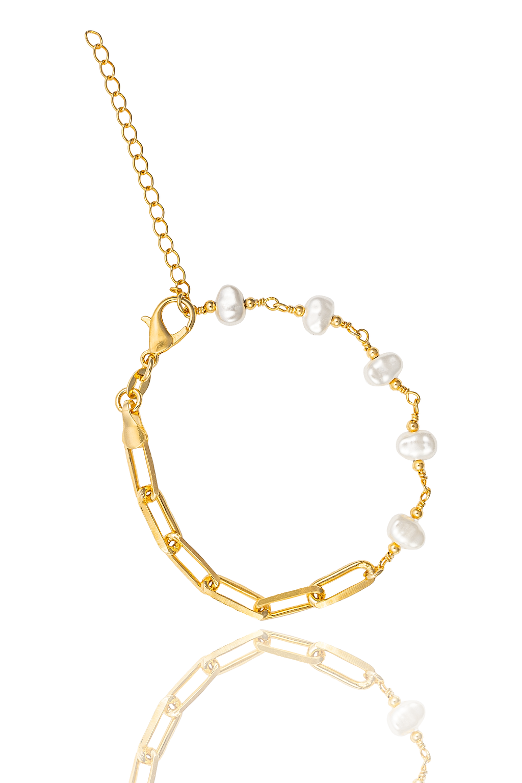 Pearl Paperclip Chain Necklace (H152)(I506) MIA Jewelry