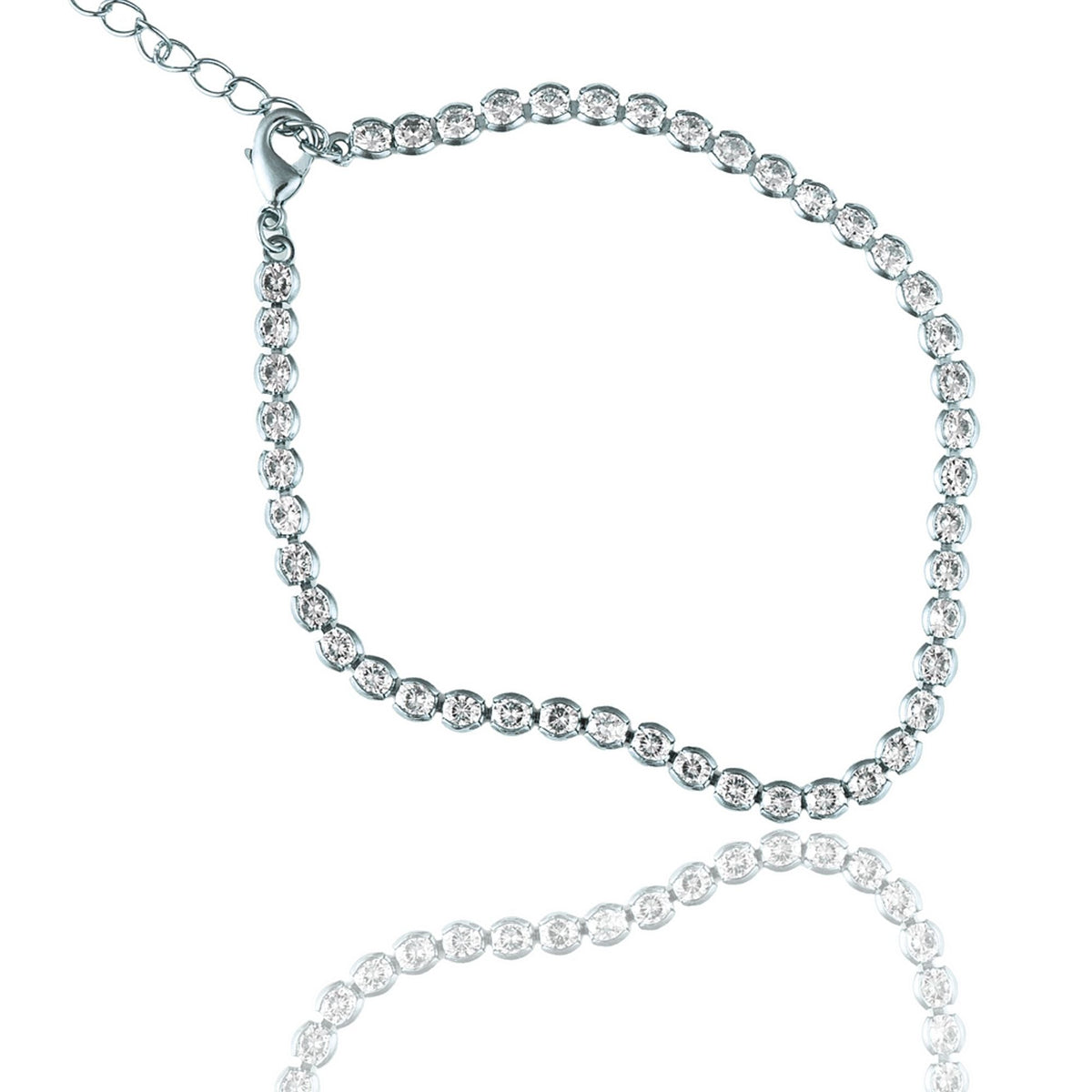 3mm Tennis Necklace Choker With Round Clear Cubic Zirconia Stones (G103) MIA Jewelry