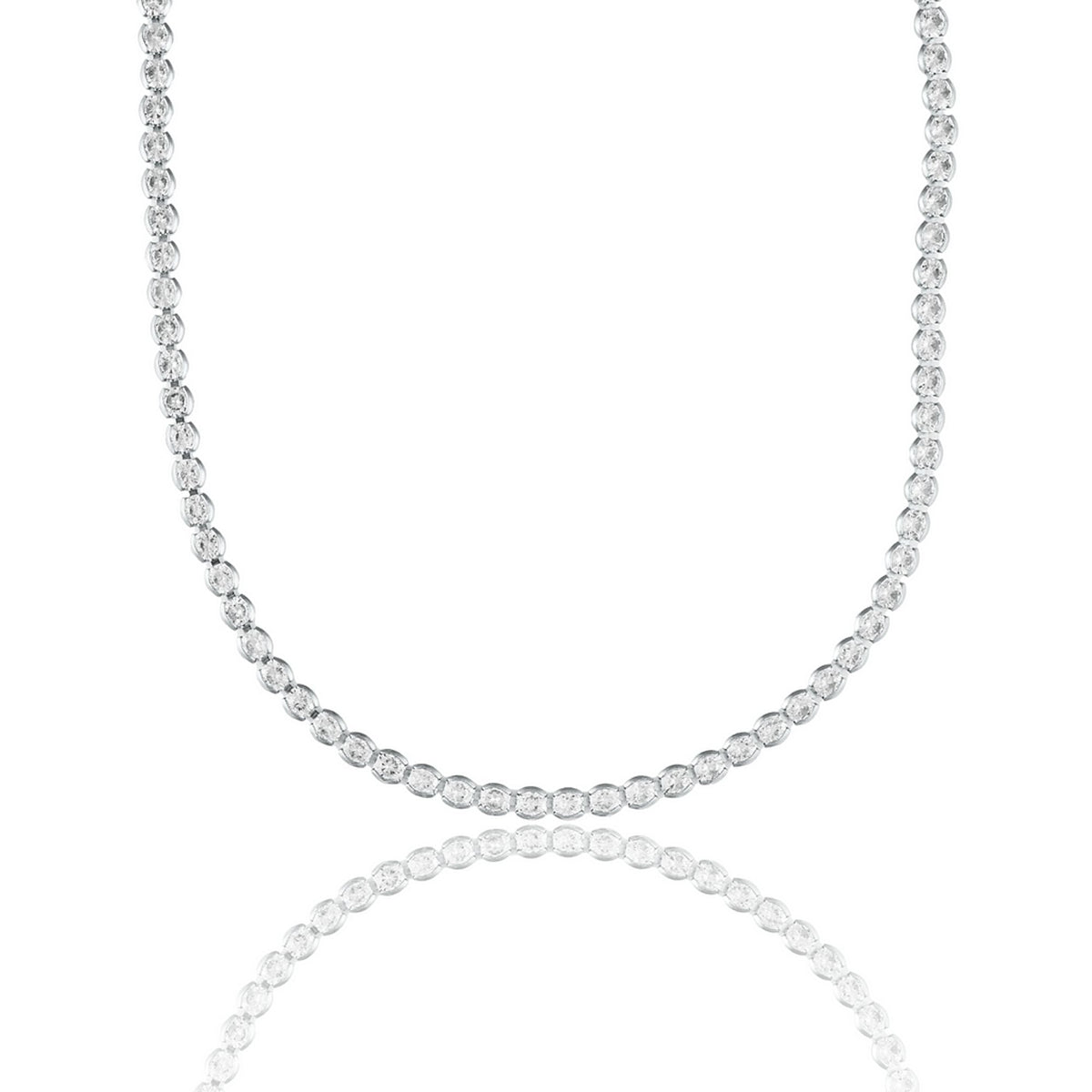 3mm Tennis Necklace Choker With Round Clear Cubic Zirconia Stones (G103) MIA Jewelry