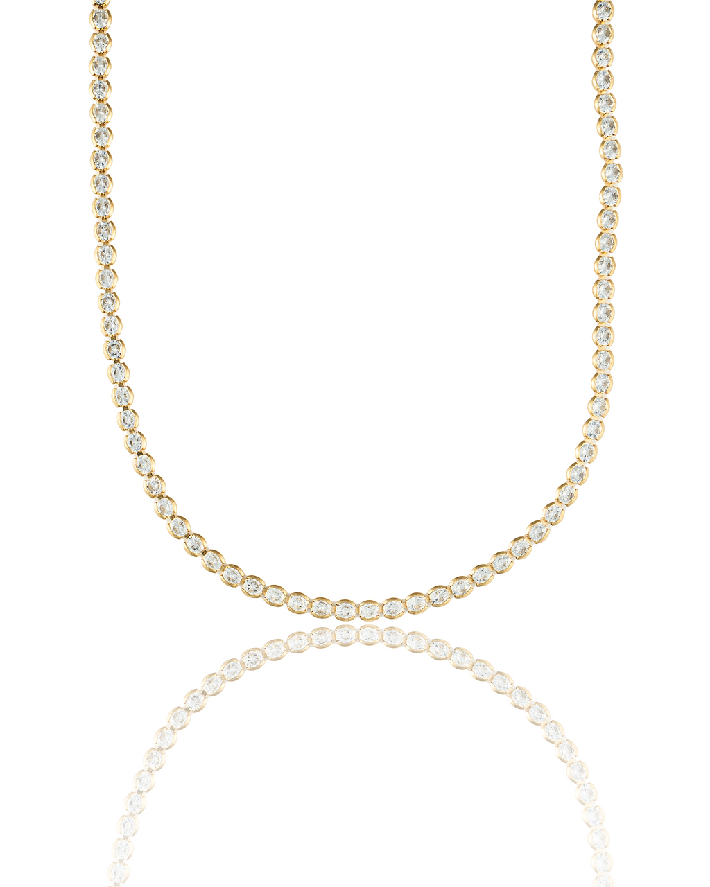 3mm Tennis Necklace Choker With Round Clear Cubic Zirconia Stones (G103) MIA Jewelry