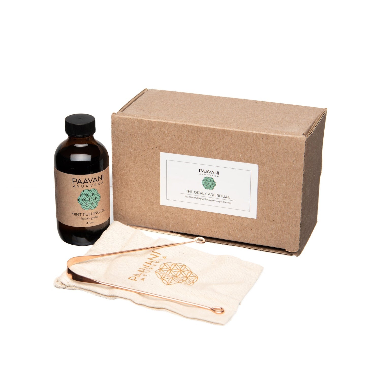 Mint Oral Care Ritual | Ayurvedic Oil Pulling & Tongue Cleaning Paavani Ayurveda Skincare and Wellness